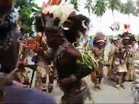 Papua New Guinean traditional tribal dancing in Alotau, 2007