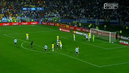 Otamendi big big chance hits the post, Ospina reflex save | Argentina v. Colombia 26.06.2015