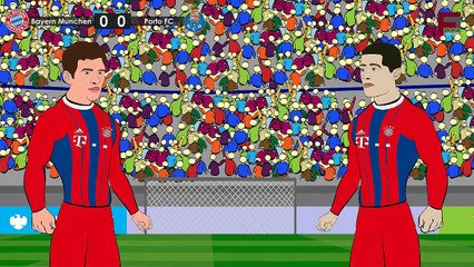 Bayern München vs FC Porto 6 1 2015 ~ Goals Cartoon [HD]