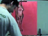 Adriana : Nude Art Model Standing. Figure Painting in Oil by Paul Cumes