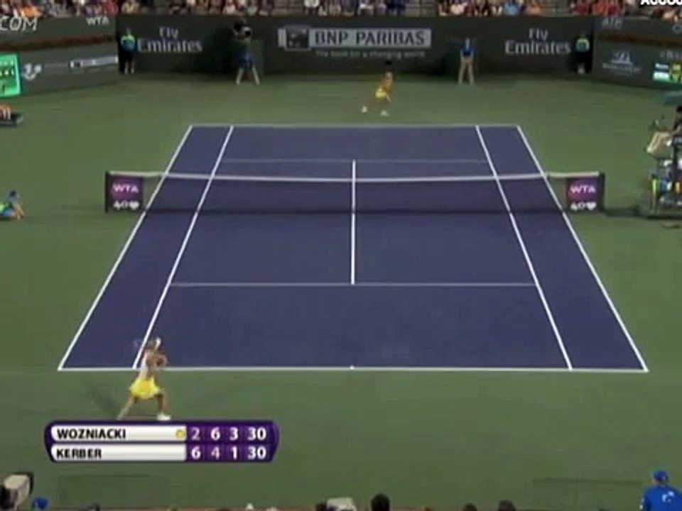 Wozniacki and Kerber Epic Moonball Rally -- Indian Wells 2013