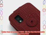 Leather Case for LG Nexus 4 E960 - Flip Top Type (Red Crocodile Pattern) by PDair