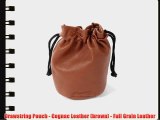 Drawstring Pouch - Cognac Leather (brown) - Full Grain Leather