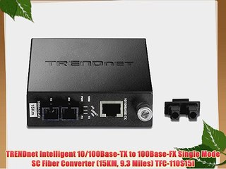 TRENDnet Intelligent 10/100Base-TX to 100Base-FX Single Mode SC Fiber Converter (15KM 9.3 Miles)