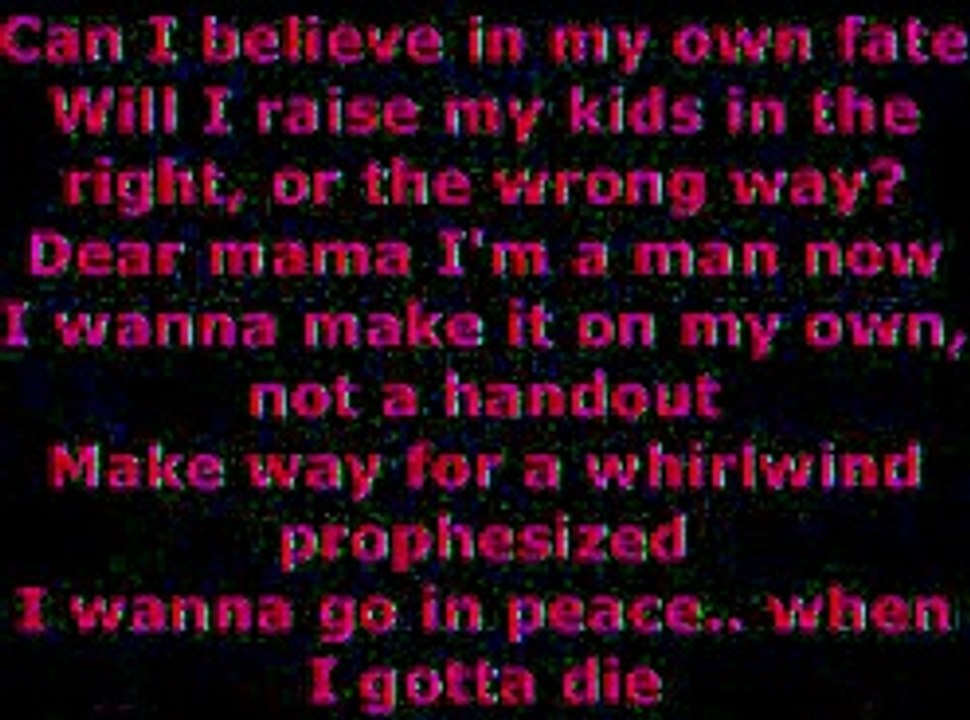 2PAC - LETTER TO MY UNBORN CHILD LYRICS
