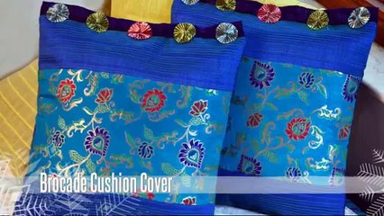 Handmade Warli Painting Cushion Cover in Brown by KraftNation