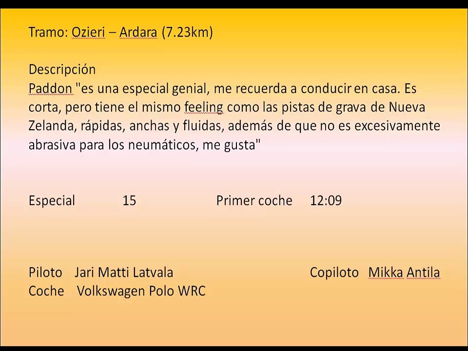 WRC rally cerdeña 2015 camara interior Especial 15. Ozeri - Ardara