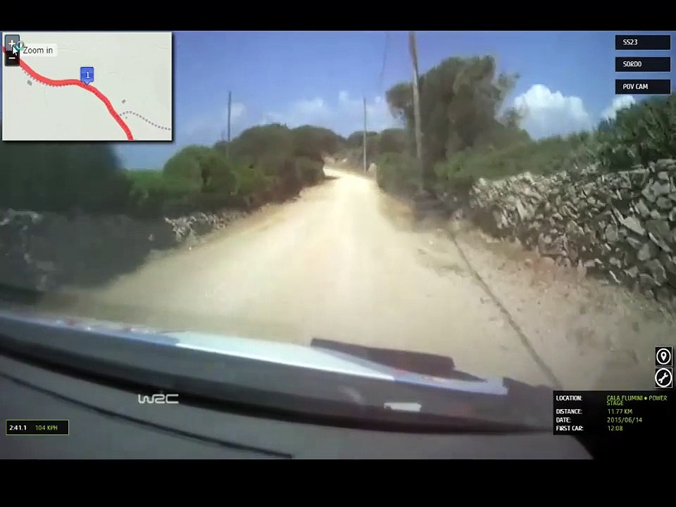 WRC rally cerdeña 2015 camara interior Especial 21-23. Cala Flumini