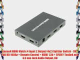 KanaaN HDMI Matrix 4 Input 2 Output (4x2) Splitter Switch - 3D - Full HD 1080p   Remote Control