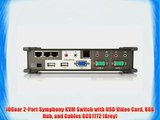 IOGear 2-Port Symphony KVM Switch with USB Video Card USB Hub and Cables GCS1772 (Grey)