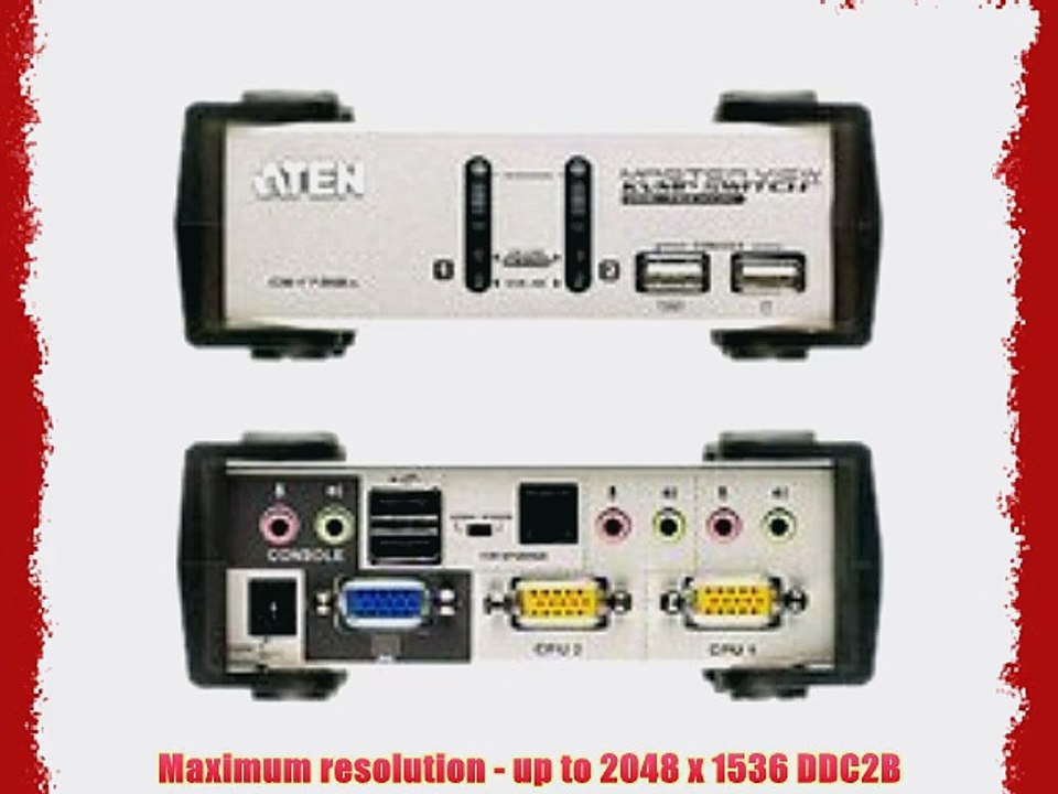 ATEN 2-Port USB KVMP Switch with Audio Support Cables Included CS1732A (Silver)