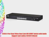 ATEN 4-Port Dual Video Dual Link DVI KVMP Switch with Audio Support and cables CS1644 (Black)