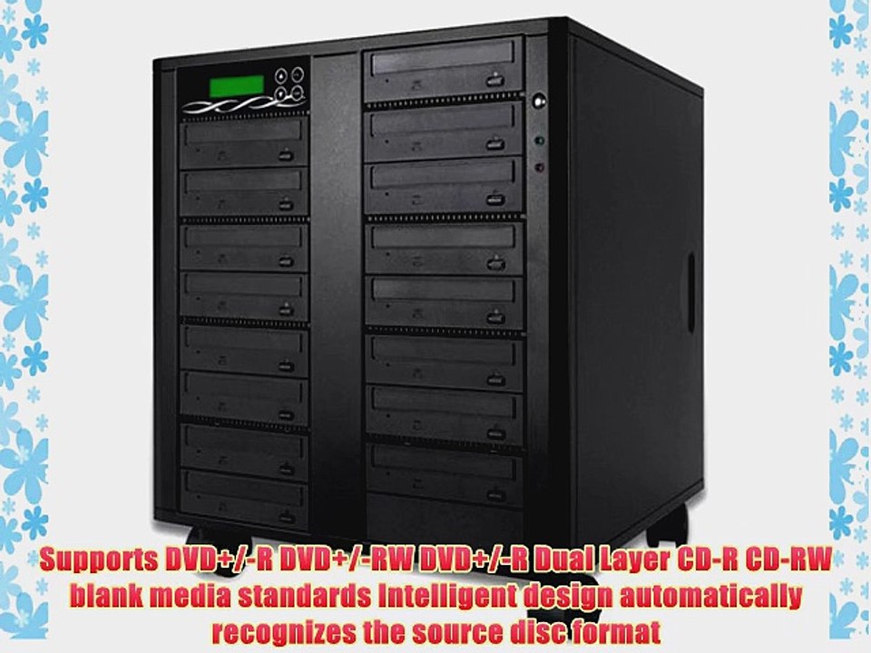 Spartan Edge 1-14 Target DVD/CD Copy Tower Duplicator with 24x SATA Writer Burners D14-SSP