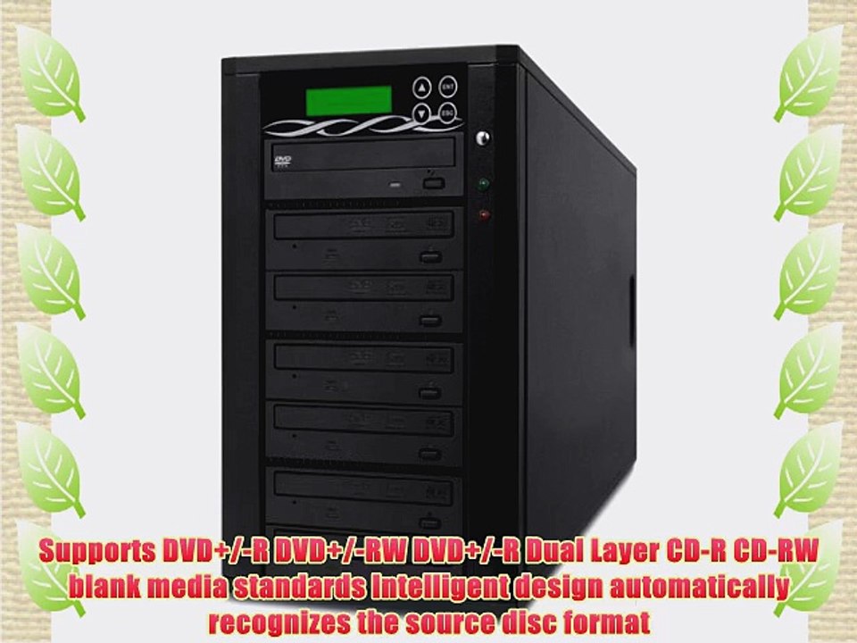 Spartan Edge 1-6 Target DVD/CD Copy Tower Duplicator with 24x SATA Writer Burners D06-SSP (Black)