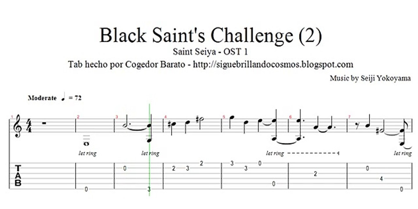 Black saints challenge (2) - Tutorial Saint Seiya en guitar pro