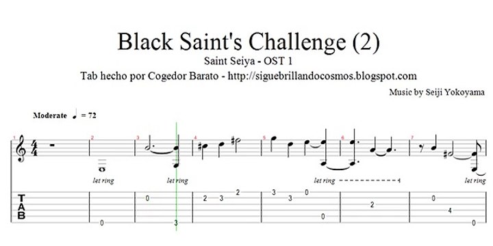 Black saints challenge (2) - Tutorial Saint Seiya en guitar pro