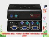 Switchview MM2 2 Port PS/2 USB KVM Switch USB 2.0 Hub with Audio