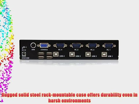 StarTech.com 4 Port Professional VGA USB KVM Switch with Hub (SV431USB)