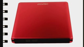 Pawtec External USB 3.0 Aluminum 8X DVD-RW Writer Optical Drive with Lightscribe (Red)