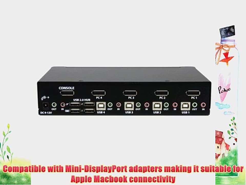 StarTech.com SV431DPUA 4 Port USB DisplayPort KVM Switch with Audio