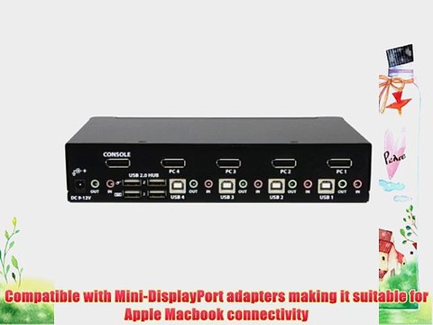 StarTech.com SV431DPUA 4 Port USB DisplayPort KVM Switch with Audio