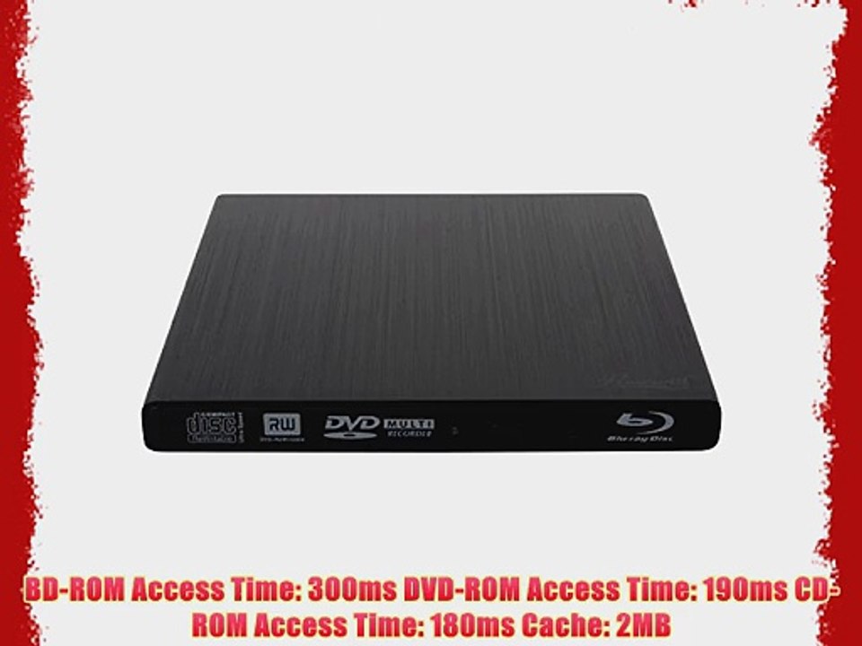 Rosewill Ultra Slim Aluminum USB 3.0 6X BD Blu-Ray External Writer Optical Drive RBR-100 Black