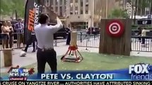 Reporter throws axe on a guy and hurts him... So crazy fail live on TV