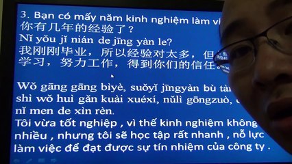 HỌC TIẾNG TRUNG - PHỎNG VẤN XIN VIỆC BẰNG TIẾNG TRUNG - 09.4400.4400