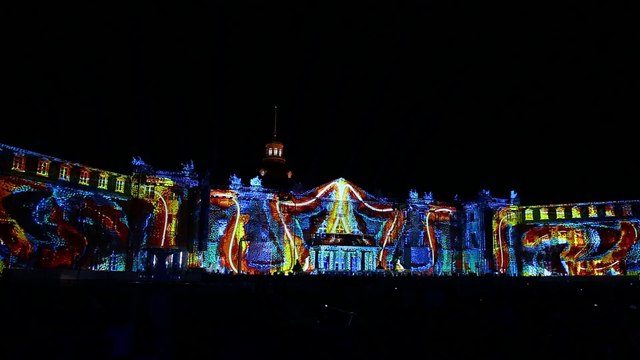 Spectacle Lumière et 3D impressionnant au chateau Karlsruhe