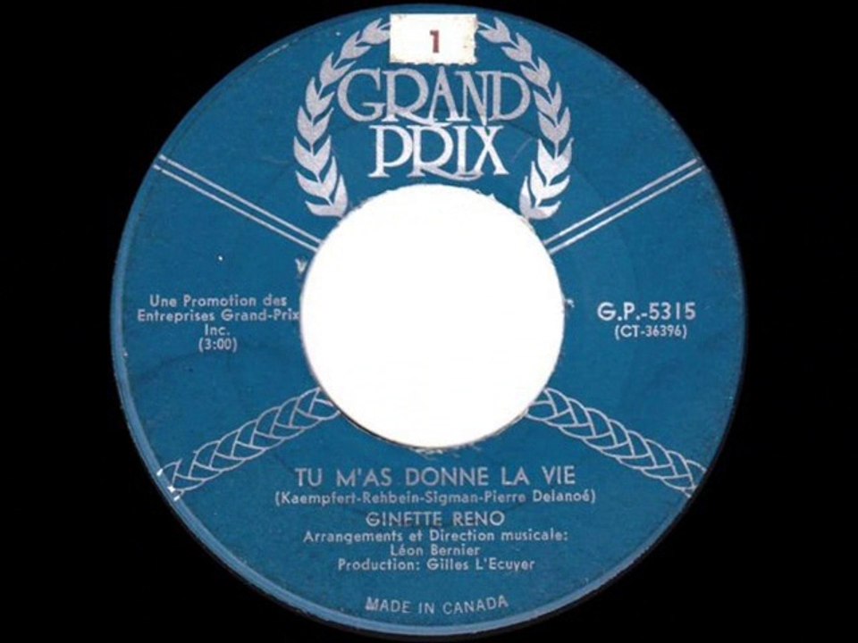 Ginette Réno Tu m'as donné la vie (1968)