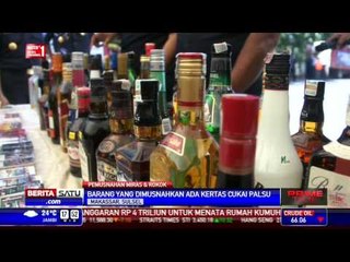 Menkeu Bambang Musnahkan Miras dan Rokok Ilegal