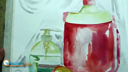 Making Still Life Watercolour Painting By Raju Mvi 0382-393