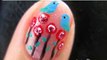 Animal Nail Art Tutorial - Love Birds Romantic Blue Pink Flower Design for Short Nails
