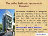Residential apartments in Bangalore