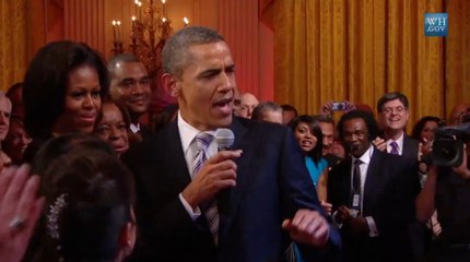 President Obama feels the music
