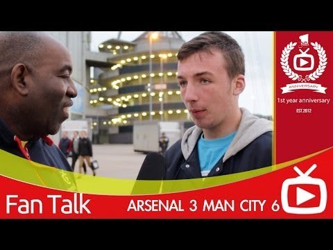 Arsenal FC 3 Man City - Robbie Ends Interview After Man City Fan Mentions Samir Nasri