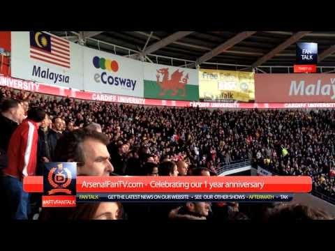 Arsenal V Cardiff 3-0 Fans Chant For Pat Rice & All Goal Celebration