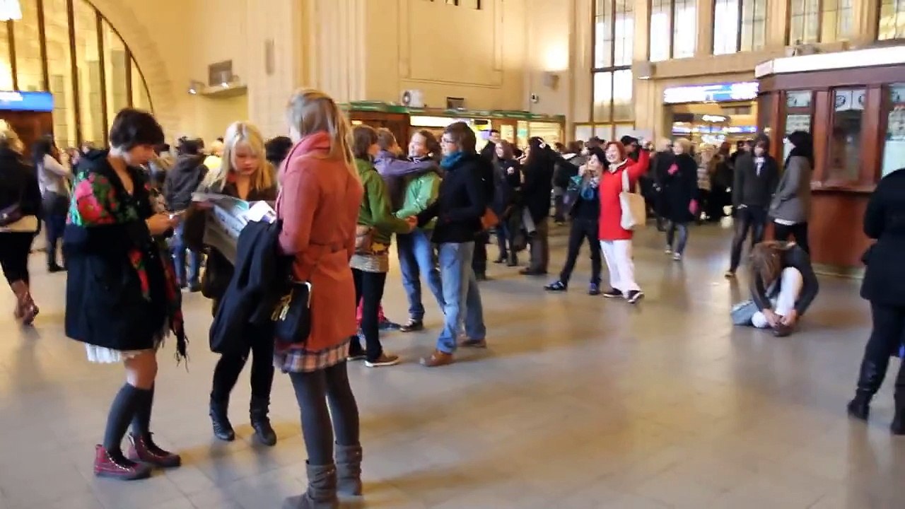 Freeze Flash Mob in Helsinki @RailwayStation
