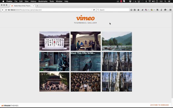 Vimeo Video Gallery in Adobe Muse CC - Widget Tutorial | MuseThemes.com