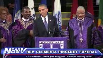 FNN- President Obama Sings 'Amazing Grace' at Rev. Pinckney Funeral