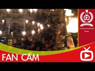 Arsenal FC V Dortmund - Couple Try To Enjoy Romantic Meal As Gooners Chant Songs