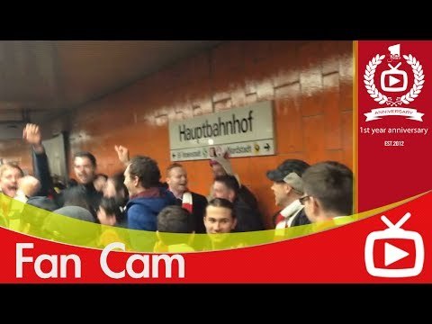 Arsenal FC 1 Borussia Dortmund 0 - Fans On The U-Bahn To Match - ArsenalFanTV.com