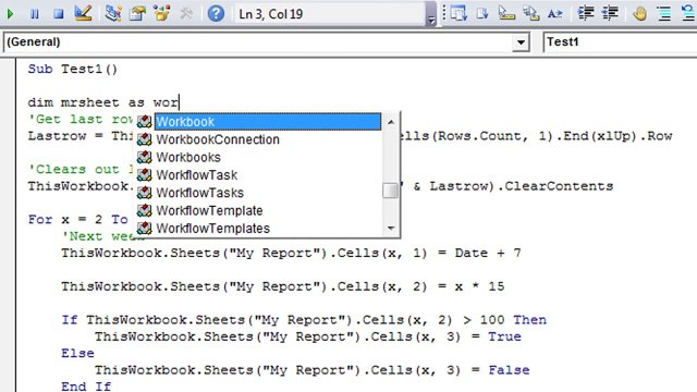 Excel VBA Basics #9 - Declaring variables with DIM and using SET to abbreviate worksheet name