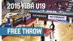 USA's Chinanu with the Rick Barry Free Throw v Iran - 2015 FIBA U19 World Championship