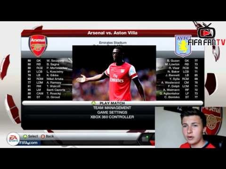 FIFA FANTV Promo - Arsenal V Aston Villa Career Mode - ArsenalFanTV.com