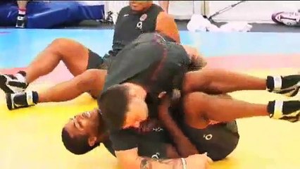 England Rugby wrestling training
