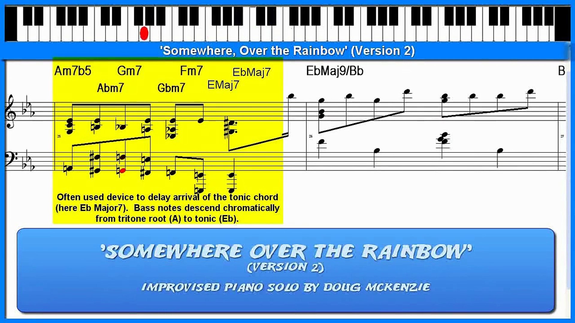 Somewhere Over the Rainbow' (Version 2) - jazz piano tutorial - video  Dailymotion