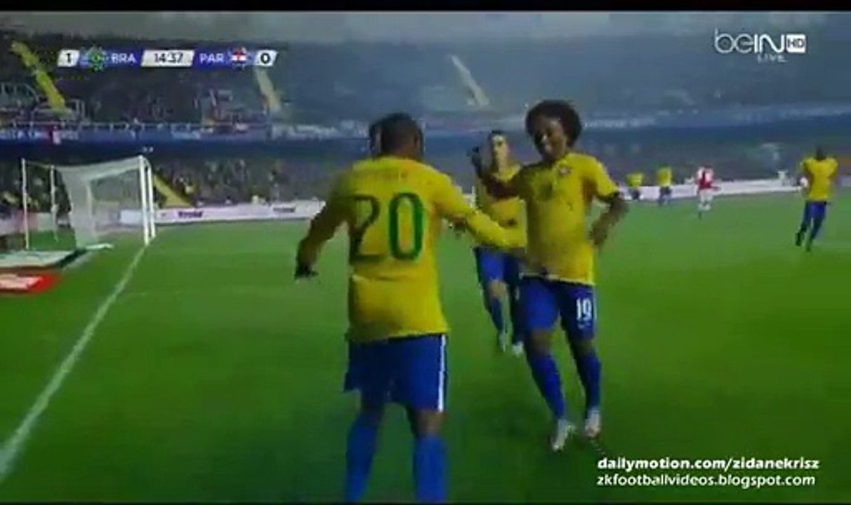 1-0 Robinho Great Goal | Brazil v. Paraguay 27.06.2015