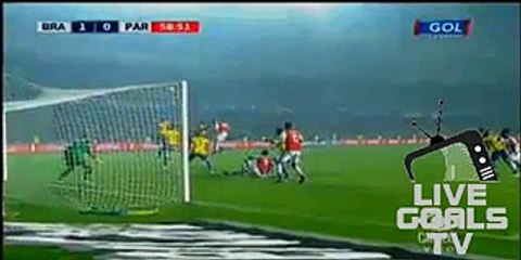 Santa Cruz Fantastic Header Chance Brazil 1-0 Paraguay