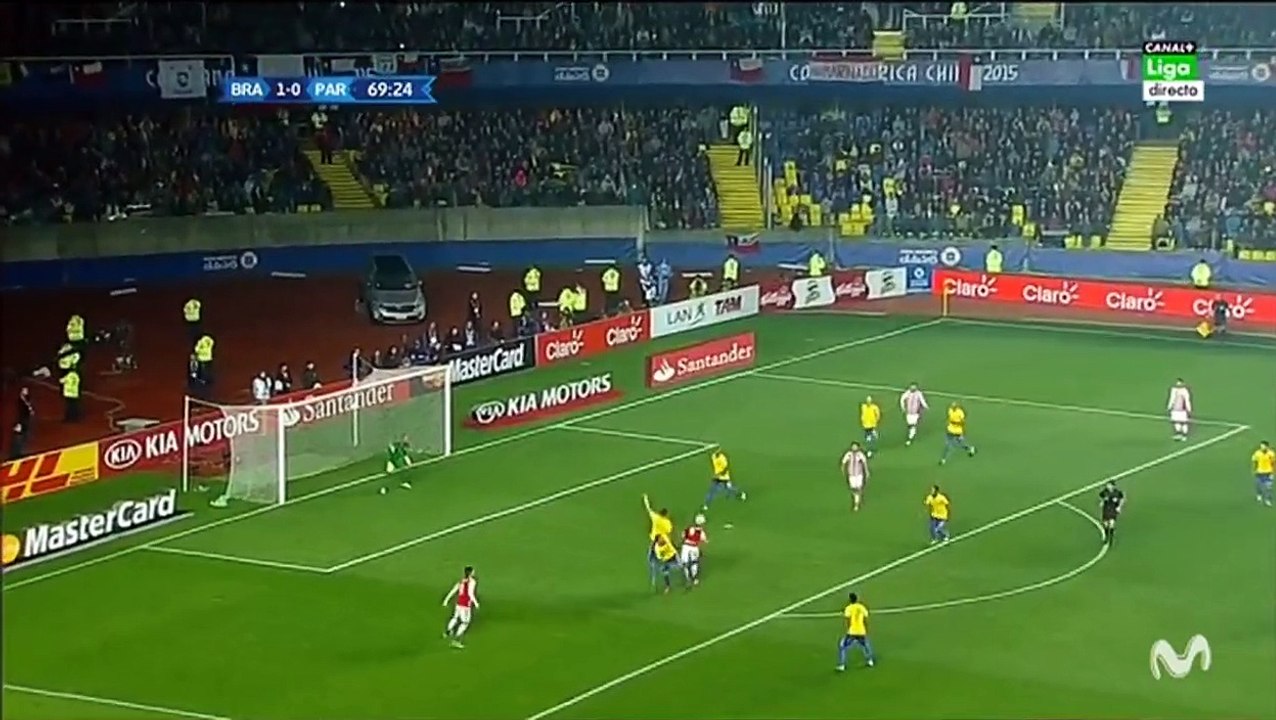 1-1 Derlis González Penalty Goal | Brazil vs Paraguay 27.06.2015